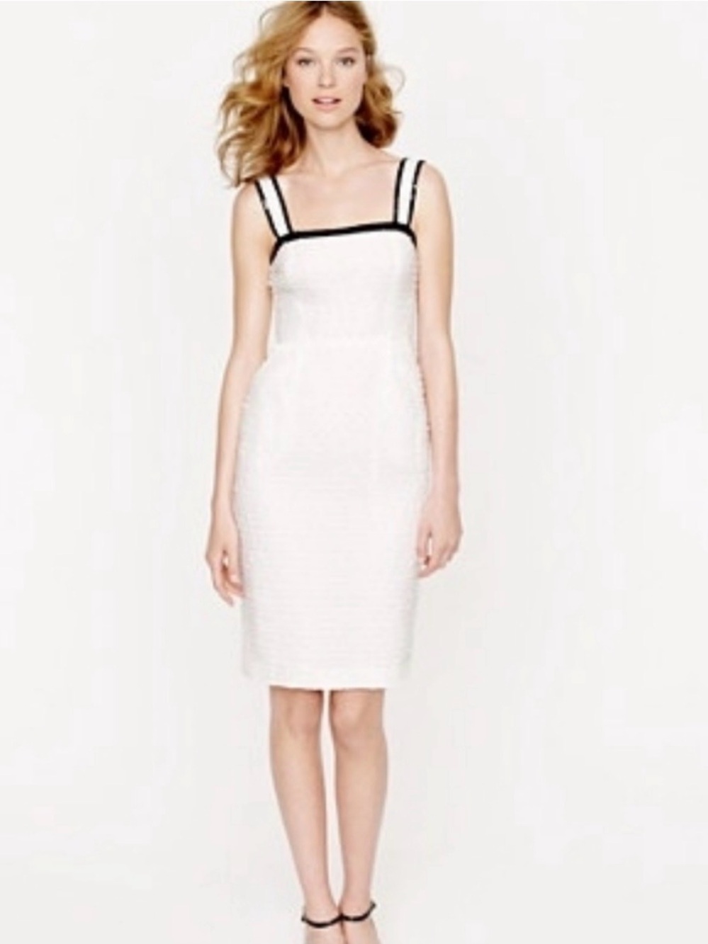 J. Crew Collection Dress, Off White with Black Sequin Details, Size 4